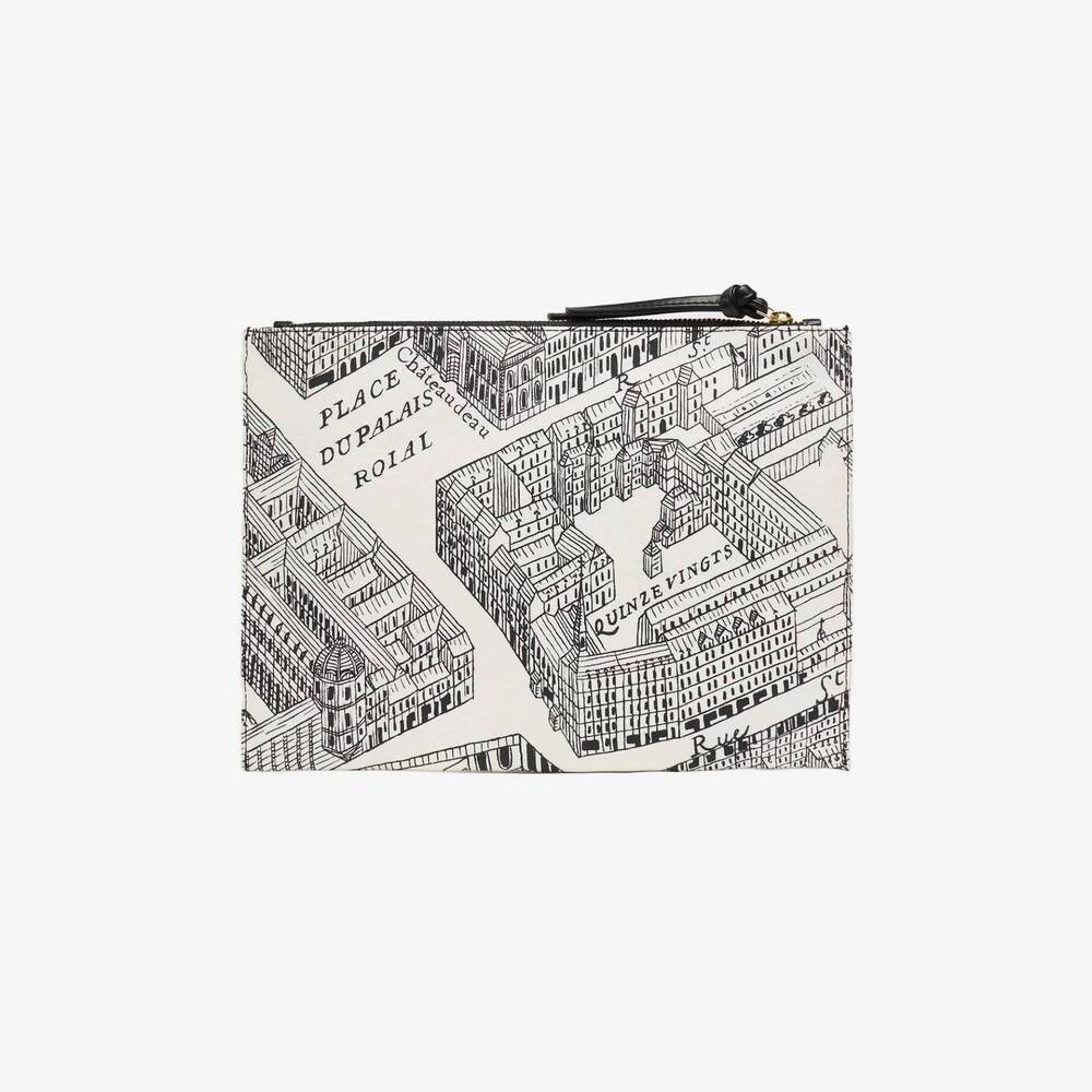 NEW INOUI EDITIONS women's louvre pouchette in black/ecru